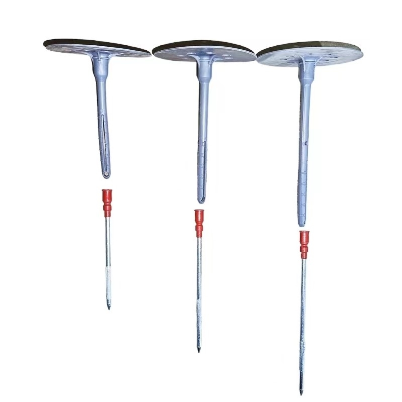 Red Cap 80MM Fixed Disc Hammered Concrete Plastic Insulation Anchors 1.12KN Capacity